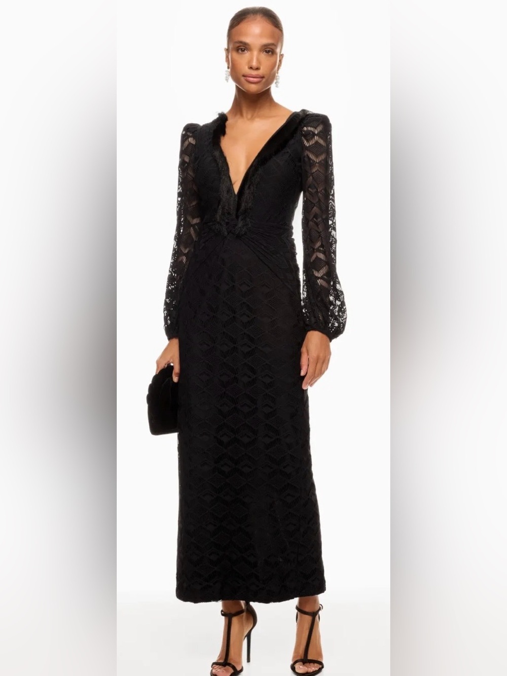 *Flawed RTR PatBo Crochet Plunge Maxi Dress (00042)